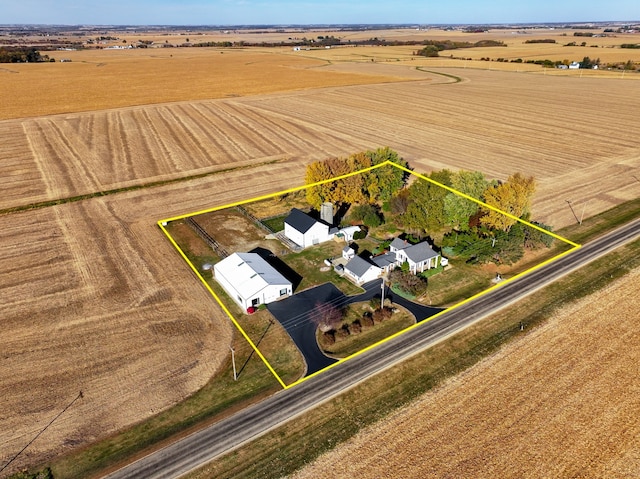 aerial view featuring a rural view