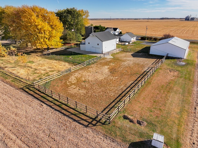 aerial view featuring a rural view