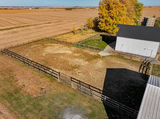 bird's eye view with a rural view