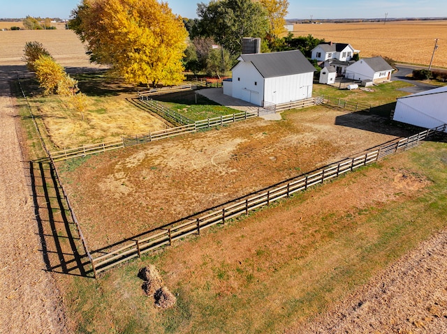 drone / aerial view with a rural view