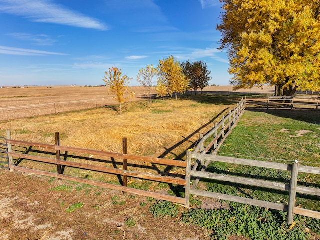 view of yard with a rural view