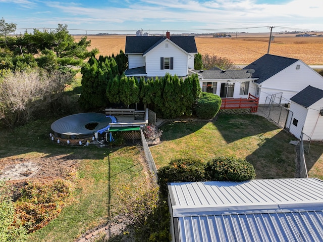 aerial view featuring a rural view