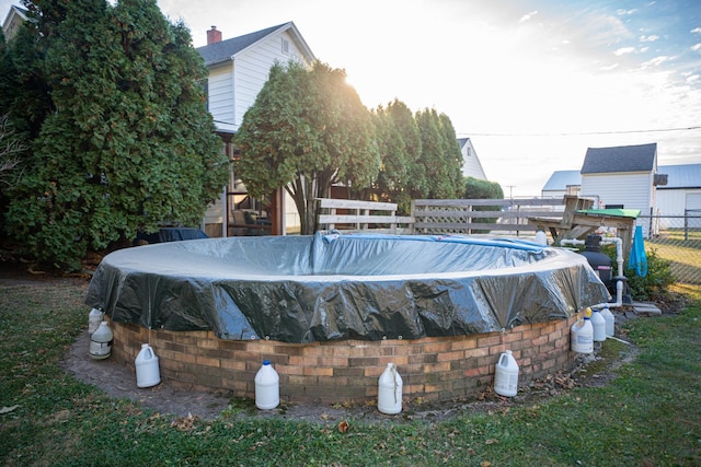 4140 E German Valley Rd, Freeport, IL 61032 - view of swimming pool featuring fence