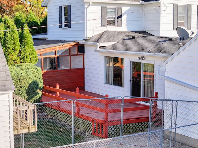 view of front of property with a deck