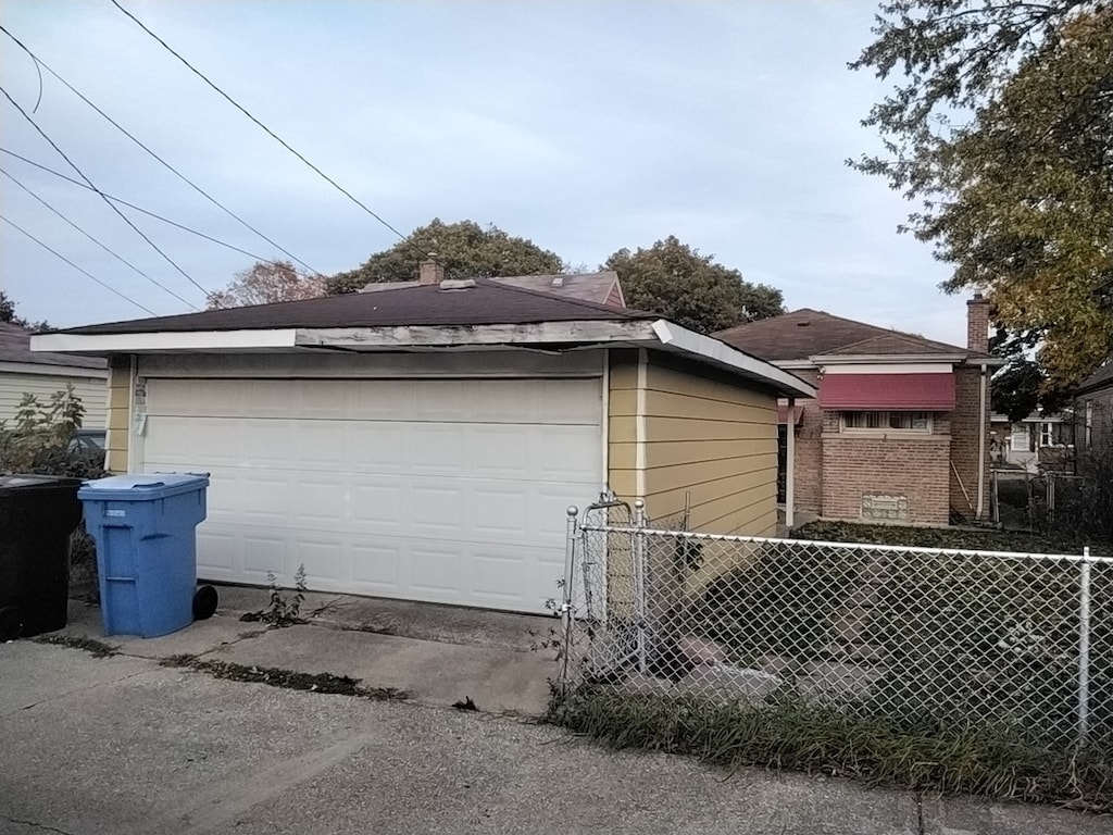 view of home's exterior with a garage