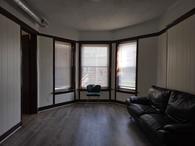 unfurnished room featuring dark wood-type flooring