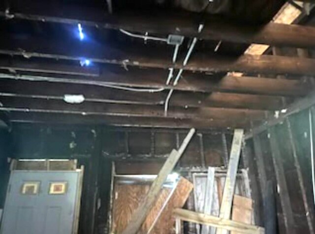 view of unfinished attic