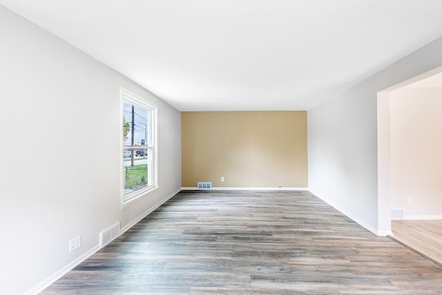 empty room featuring light wood-type flooring