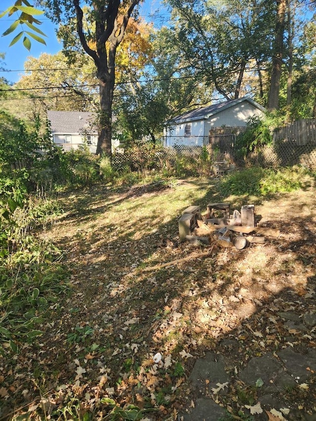 view of yard with fence