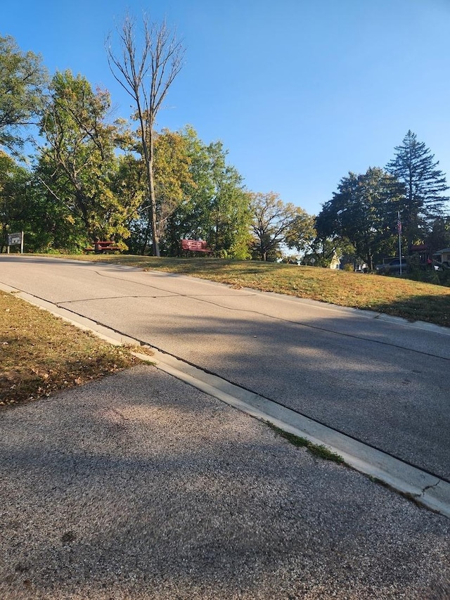 view of street featuring curbs