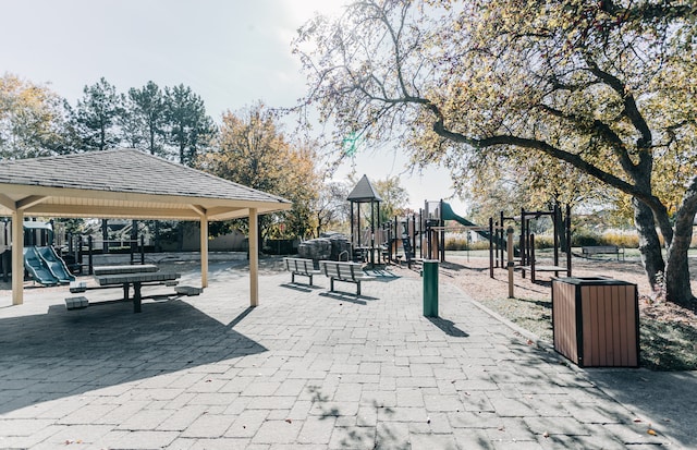 view of property's community with a gazebo and a playground