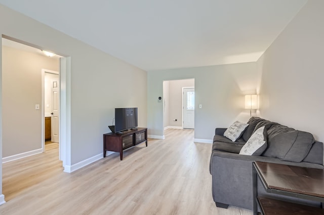 living room featuring light hardwood / wood-style flooring