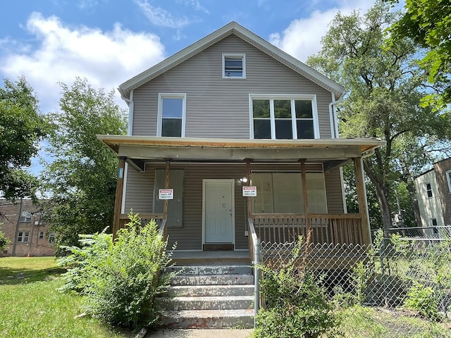 view of front of house with covered porch