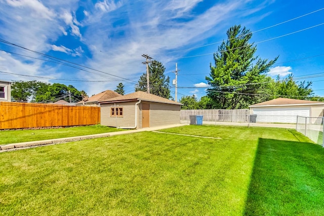 view of yard featuring an outdoor structure