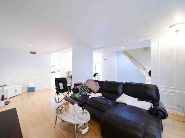 living room featuring wood-type flooring