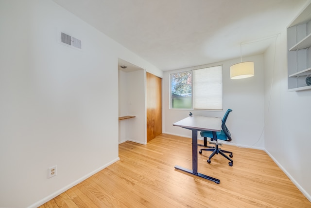 office area featuring wood-type flooring