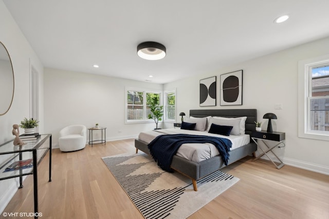 bedroom featuring light hardwood / wood-style flooring