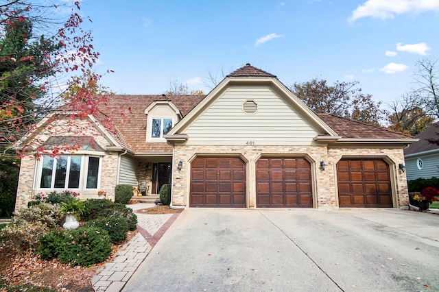 view of front of home featuring a garage