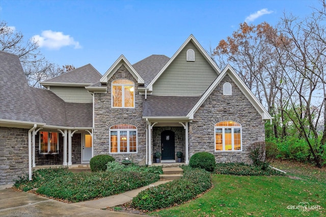 view of front of house with a front yard