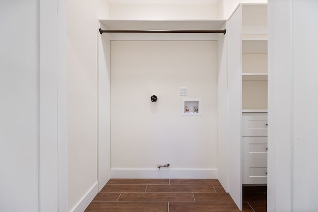 laundry area with hookup for a washing machine, hookup for an electric dryer, and gas dryer hookup