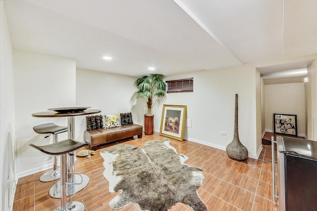 sitting room featuring light hardwood / wood-style floors