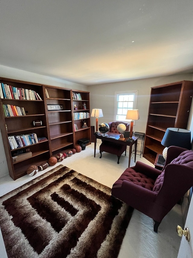 living room featuring carpet floors