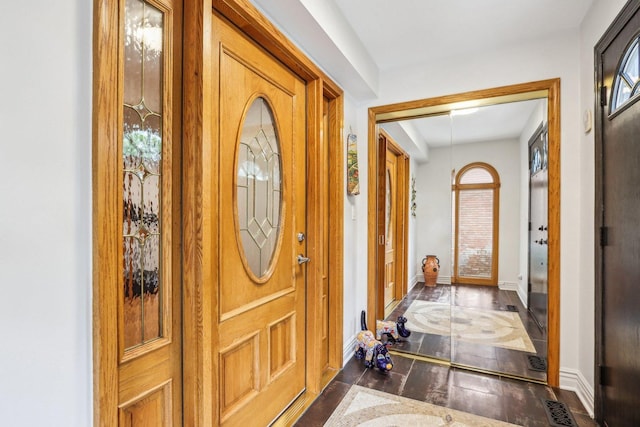 interior space featuring dark hardwood / wood-style flooring