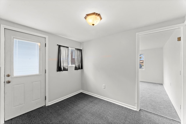 foyer featuring carpet floors and a wealth of natural light