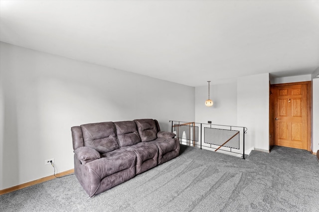 living room featuring carpet flooring