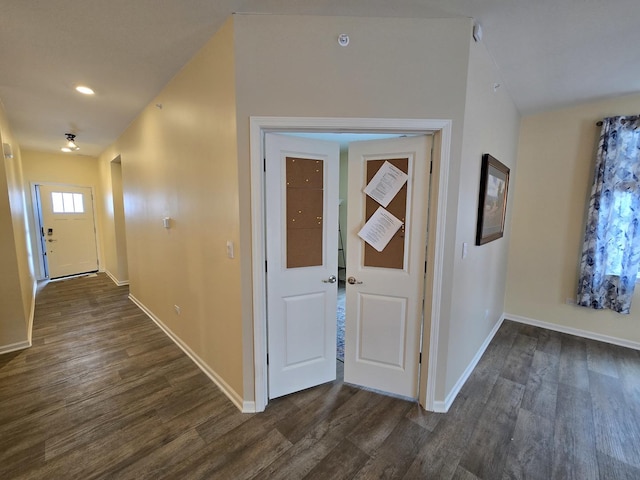 entryway featuring dark hardwood / wood-style flooring