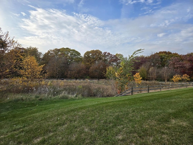 view of yard with a rural view