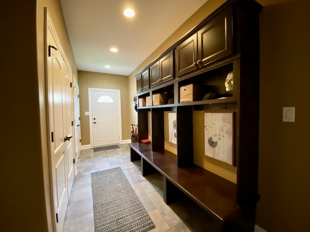 mudroom featuring light tile patterned floors