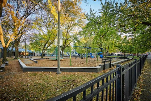 view of community with a playground