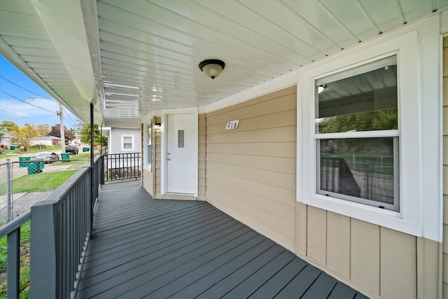 deck with covered porch