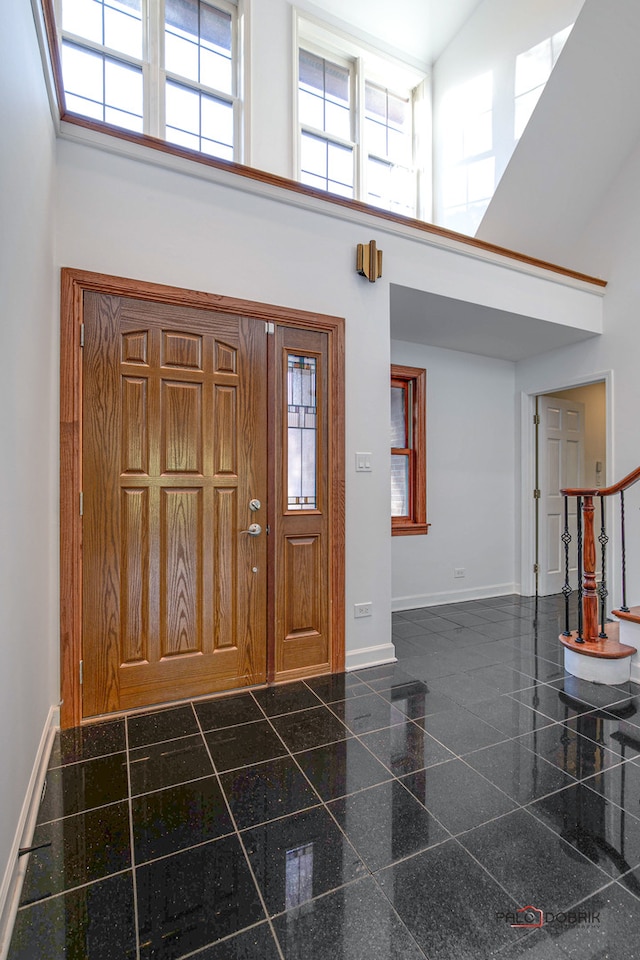 entrance foyer featuring a high ceiling