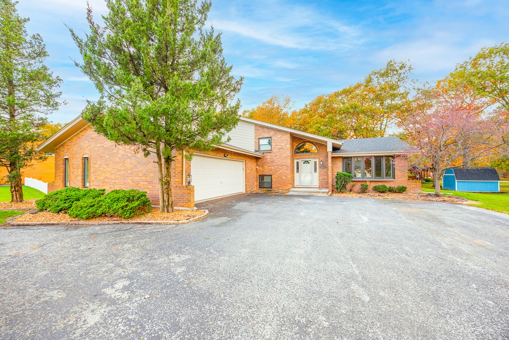 tri-level home with a garage