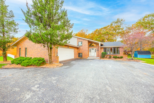 tri-level home with a garage