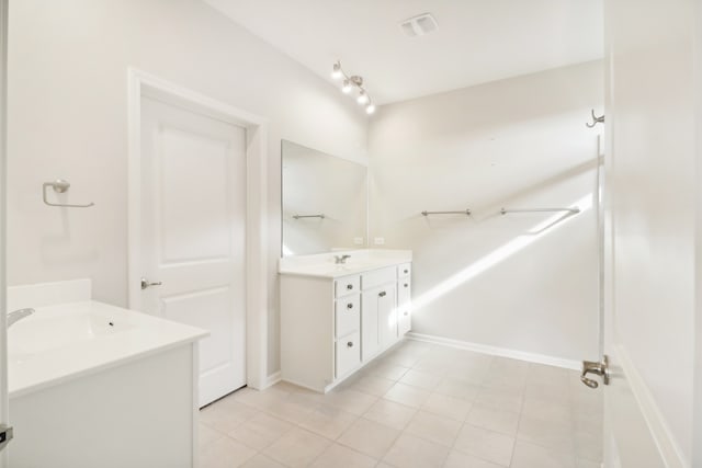 bathroom featuring vanity and tile patterned floors