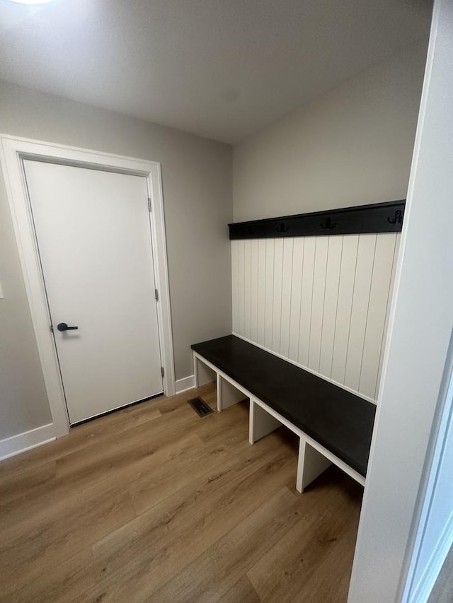 mudroom featuring light hardwood / wood-style flooring