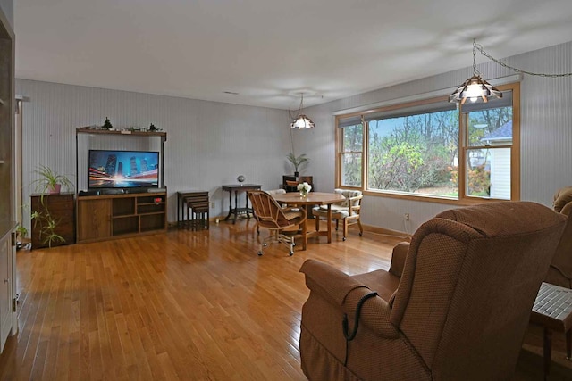 living room with light wood-type flooring