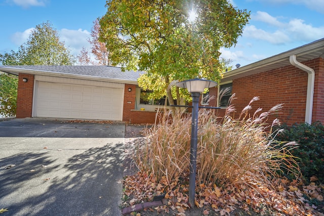 exterior space featuring a garage