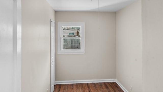 unfurnished room featuring dark hardwood / wood-style floors