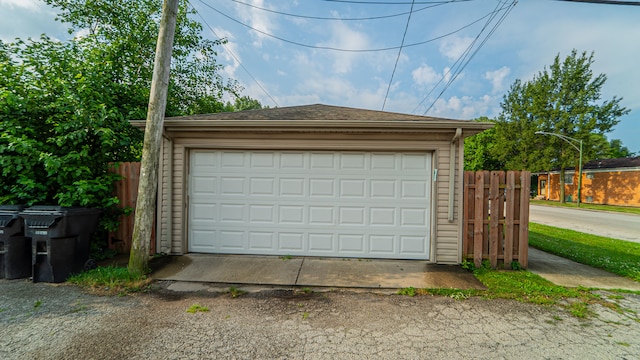 view of garage