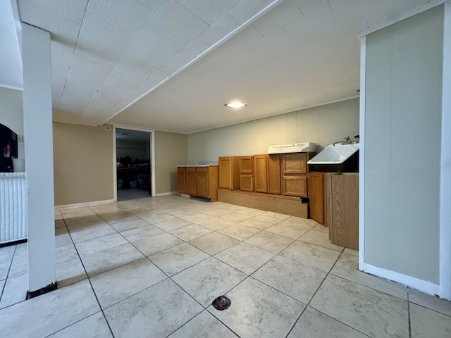 kitchen with light tile patterned floors