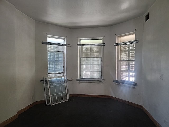 spare room with a wealth of natural light