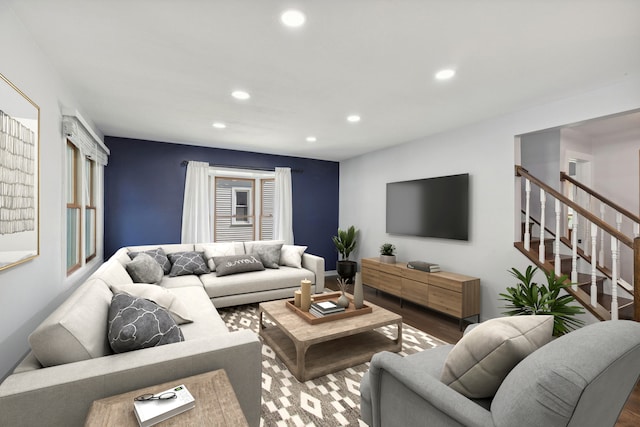 living room featuring hardwood / wood-style floors