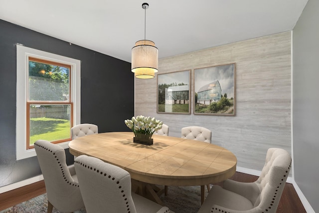 dining area featuring hardwood / wood-style flooring