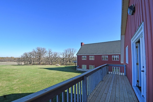 deck featuring a yard