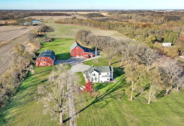 drone / aerial view featuring a rural view