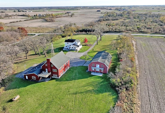 aerial view featuring a rural view